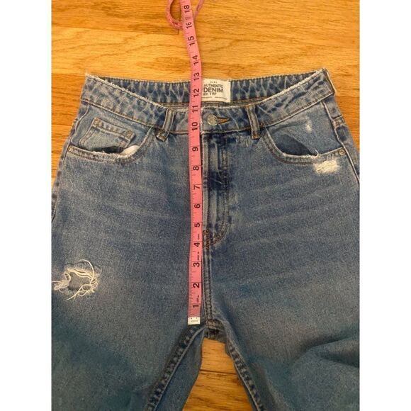 Zara Authentic Denim by TRF women's distressed high rise straight leg jeans sz 8 - Picture 10 of 11